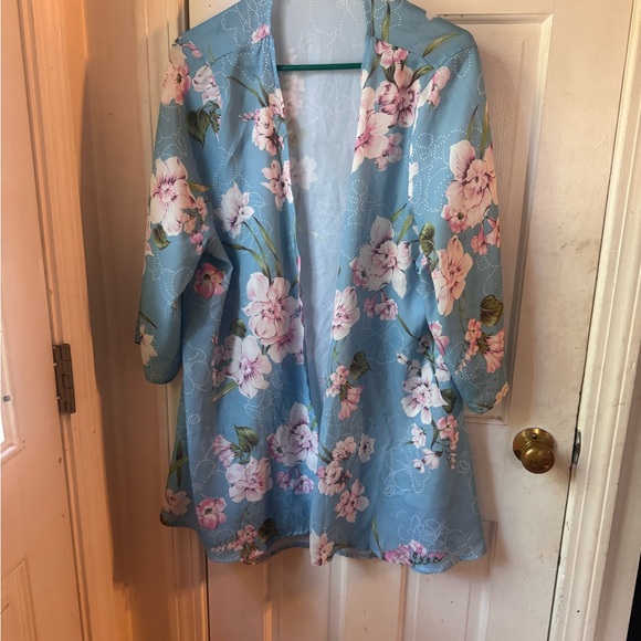 Floral Sheer Kimono Cardigan - Picture 2 of 4